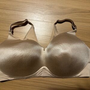 Cacique Satin Nude T-Shirt Bra with Center Charm
